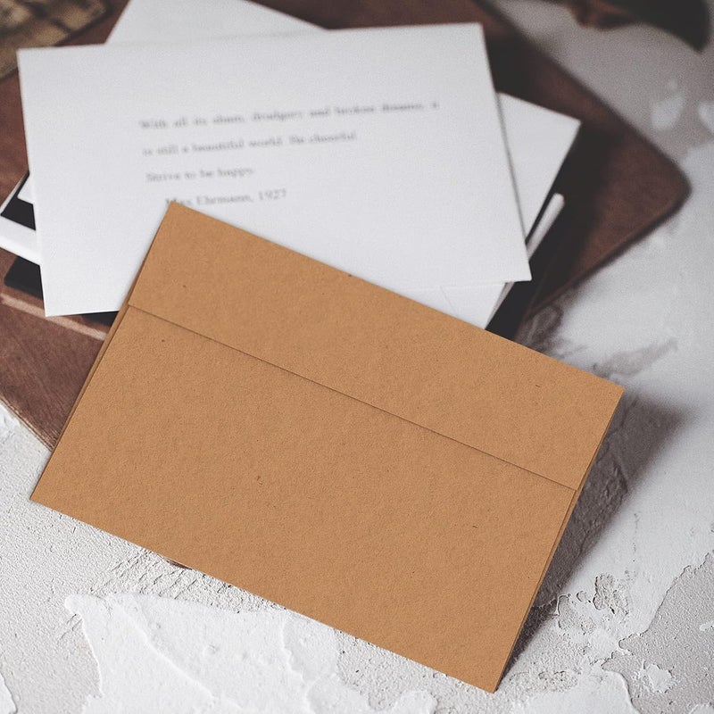 Goefun A7 Brown Kraft Envelopes Self Seal 100 Pack 120 GSM， Printable 5x7 Envelopes for Invitation, Mailing, Weddings, Business, Birthday, Photos, Documents and DIY Cards - Image 4